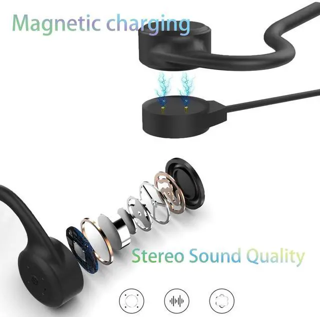 Alt view image 5 of 5 - Mp3 Player Bone Conduction Headphones Waterproof for Swimming Open Ear Wireless Sport Earphones IPX8 Built-in 8GB Memory for Running Diving Water Gym Spa (Black-Touch Control)