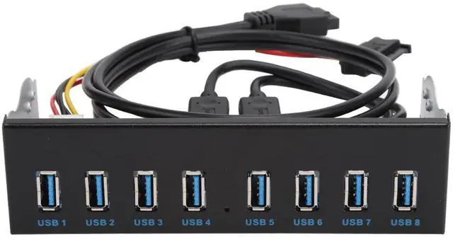 Main image of USB 3.0 Extension Front Panel, 19 Pin 8 Port Panel Computer Expansion Board, 5.25in Optical Drive Extension Front Panel Adapter for PC Computer