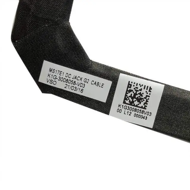 Alt view image 5 of 5 - Suyitai DC Power Jack Cable Replacement for MSI GE73 GE73VR Raider MS-16P6 MS-17C1 MS-17C6 MS17E1 G2 / GL63 GL73 GP73 GPL73 WE73 K1G-3008058 K1G-3008054-V03 K1G-3008058-V03 K1G-3008058-H39