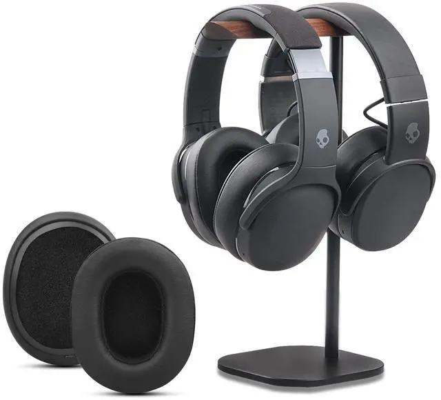 Main image of Gvoears Replacement Ear Pads Cushions for Skullcandy Crusher Wireless, Crusher ANC/EVO, Hesh ANC/EVO, Hesh 3 Wireless, Walnut Wood Headphone Holder for Desk, Dual Headphones Stand with Great Stablity