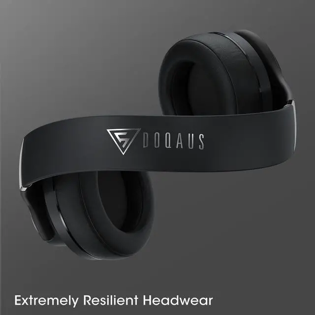 Alt view image 5 of 5 - DOQAUS Bluetooth Headphones Over Ear, 90H Playtime Wireless, 3 EQ Modes, HiFi Audio & Deep Bass, ENC Noise Isolating Mic, Soft Earpads for Phone/PC