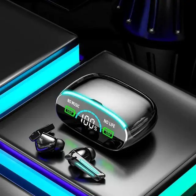 Alt view image 3 of 5 - 88Hrs Wireless Earbuds with Charging Case, IPX7 Waterproof, Mic, Powerbank, Black LED for iOS/Android, Gaming, Laptop, Sport