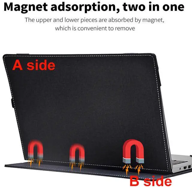 Alt view image 5 of 5 - RUNMEIJIA Laptop Case Cover only for HP EliteBook 840 G8/845 G8 14 inch [Do Check Model] Notebook Sleeve Computer Bag Protective PU Leather Shell (Black)