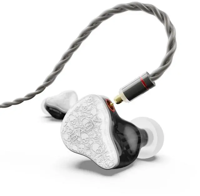 Main image of BASN Bmaster5 in Ear Monitors, 1DLC Diaphragm+4BA 5 Drivers IEM Earphones with Silver-Plated OFC Cable, Noise Isolation Wired Earbuds for Musicians (Glacier White)