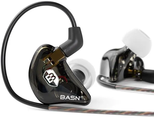Main image of BASN Bsinger PRO in-Ear Monitors Hybrid Dynamic Dual Drivers Two Detachable MMCX Cables Musicians in-Ear Earbuds Headphones (Black)