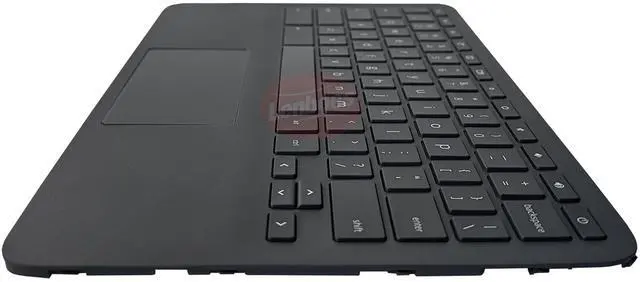 Alt view image 4 of 5 - Rinbers Laptop Black Palmrest Upper Case with US Keyboard and Touchpad Assembly Replacement for HP Chromebook 11A G8 EE TPN-Q235 L92832-001