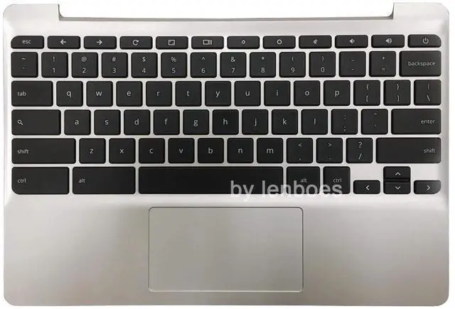 Main image of Rinbers for HP Chromebook 11 G5 Silver Palmrest Upper Case with Keyboard and Touchpad Assembly Replacement Part 900818-001 855623-001 (NOT for HP Chromebook 11 G5 EE Black)