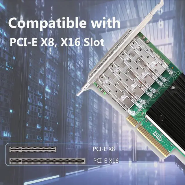 Alt view image 3 of 5 - 10Gb PCI-E X8 NIC Network Card, with Intel XL710-BM1 Ethernet Controller,Dual SFP+ Port, Compare to Intel XL710-DA4,PCI-Express Ethernet Adapter Support Windows Server,Linux,VMware