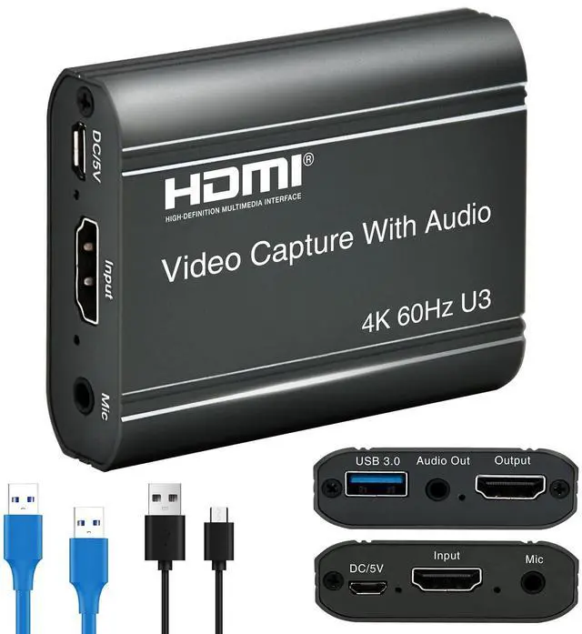 Main image of ORIVISION 4K Video Capture Card, HDMI to USB 3.0 with Loopout for Nintendo Switch, 1080p 60fps Game Capture Device with Audio Output for Streaming, Xbox/PS4/PS5/PC, VLC/OBS/Amcap