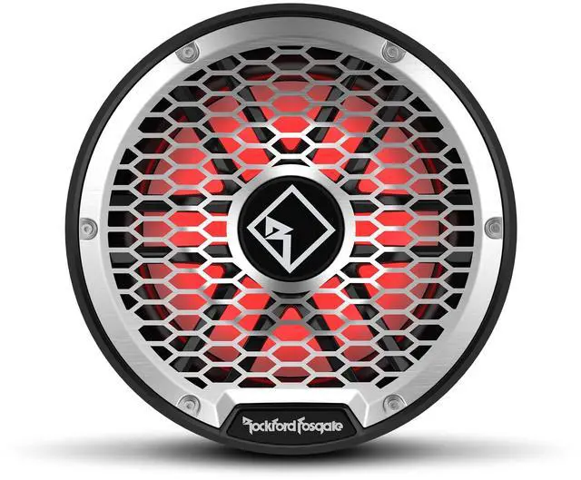 Alt view image 2 of 5 - Rockford Fosgate M2D2-12SB Color Optix 12" DVC 2-Ohm Multicolor LED Lighted Marine Subwoofer for Sealed Enclosure - Black/Stainless