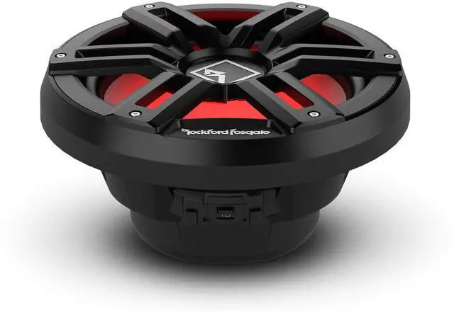 Alt view image 3 of 5 - Rockford Fosgate M2D2-12SB Color Optix 12" DVC 2-Ohm Multicolor LED Lighted Marine Subwoofer for Sealed Enclosure - Black/Stainless