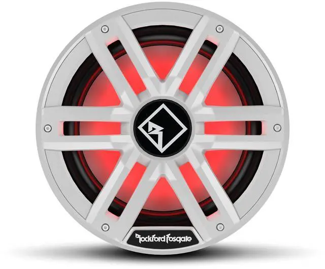 Main image of Rockford Fosgate M2D2-12S Color Optix 12" DVC 2-Ohm Multicolor LED Lighted Marine Subwoofer for Sealed Enclosure - White/Stainless