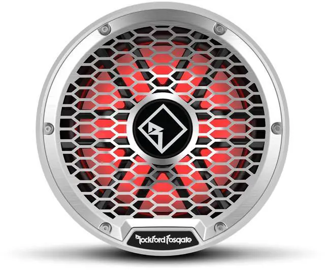 Alt view image 2 of 5 - Rockford Fosgate M2D2-12S Color Optix 12" DVC 2-Ohm Multicolor LED Lighted Marine Subwoofer for Sealed Enclosure - White/Stainless