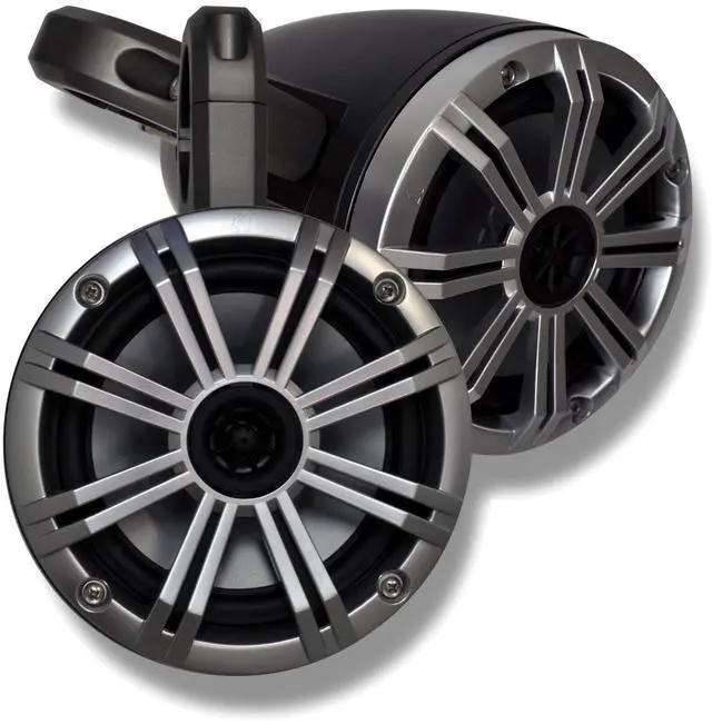 Main image of KICKER Black Wake Tower System Silver 6.5" Marine Speakers (Pair)