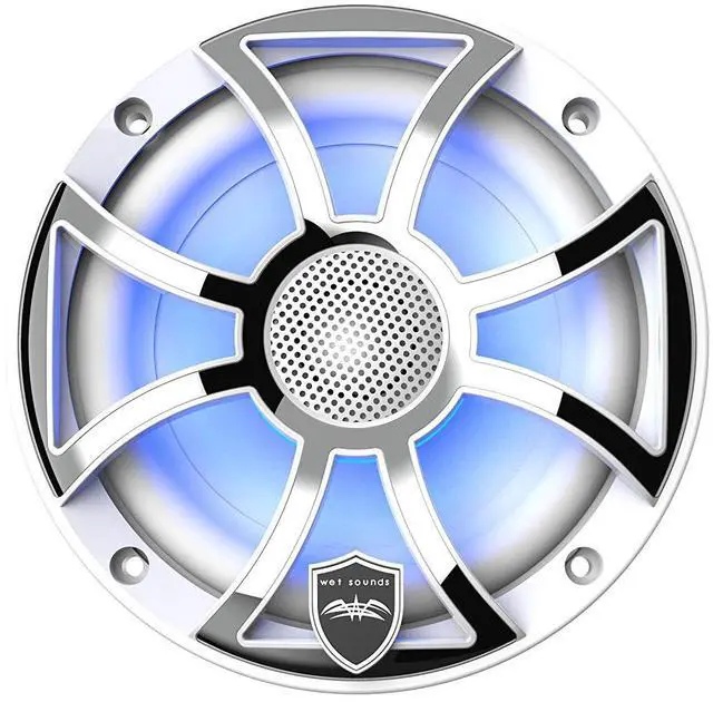 Alt view image 3 of 5 - wet sounds | REVO 6-XSW-SS | High Output Component Style 6.5" Marine Coaxial Speaker with RGB Backlighting and White Stainless Steel Grille