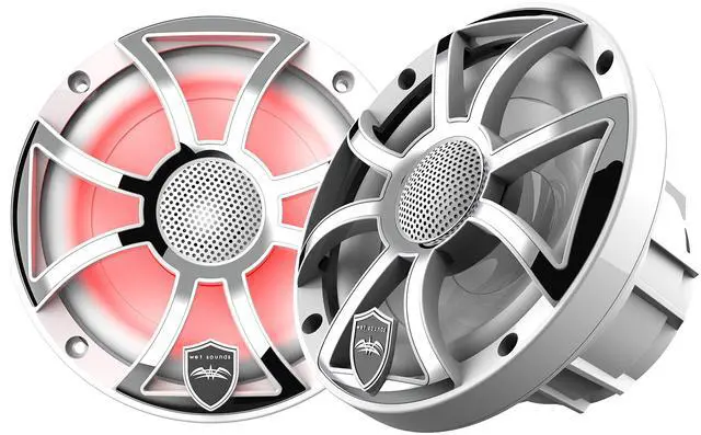 Main image of wet sounds | REVO 6-XSW-SS | High Output Component Style 6.5" Marine Coaxial Speaker with RGB Backlighting and White Stainless Steel Grille