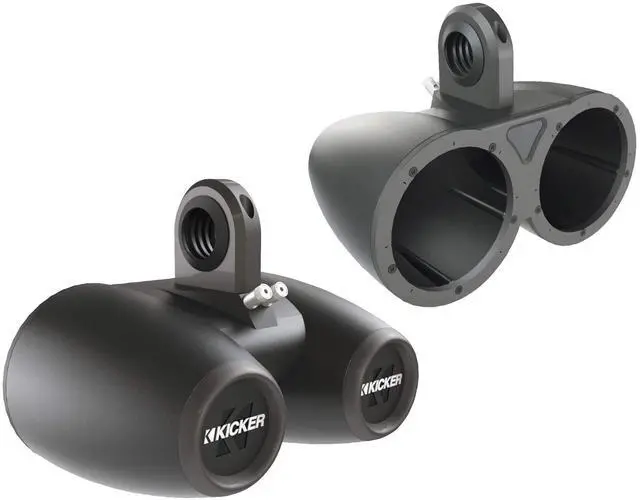Main image of Kicker 12KMTED Pair of Dual 6.5" Wake Tower/Roll Bar Speaker Enclosures, Black