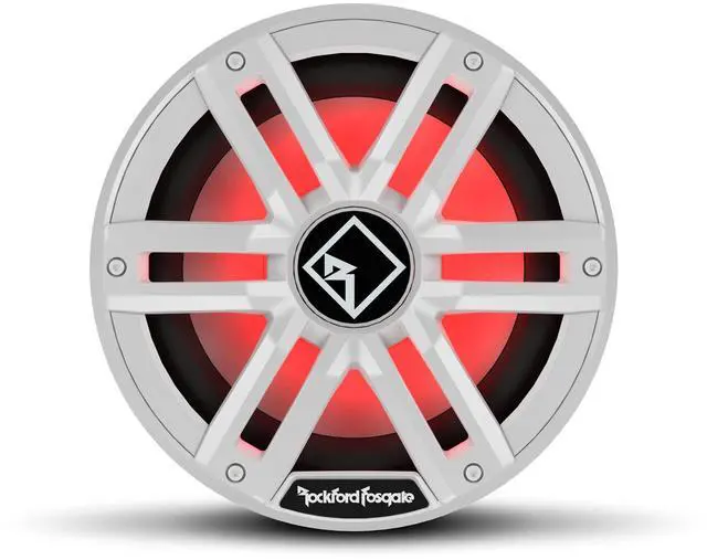 Main image of Rockford Fosgate M2D2-10S Color Optix 10" DVC 2-Ohm Multicolor LED Lighted Marine Subwoofer for Sealed Enclosure - White/Stainless