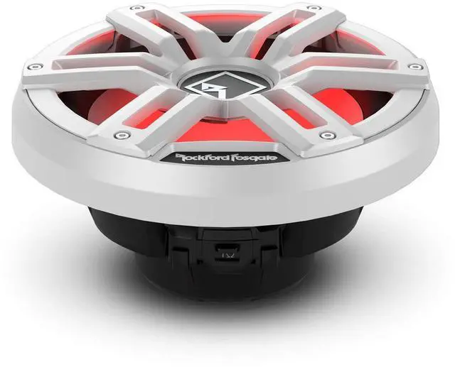 Alt view image 3 of 5 - Rockford Fosgate M2D2-10S Color Optix 10" DVC 2-Ohm Multicolor LED Lighted Marine Subwoofer for Sealed Enclosure - White/Stainless