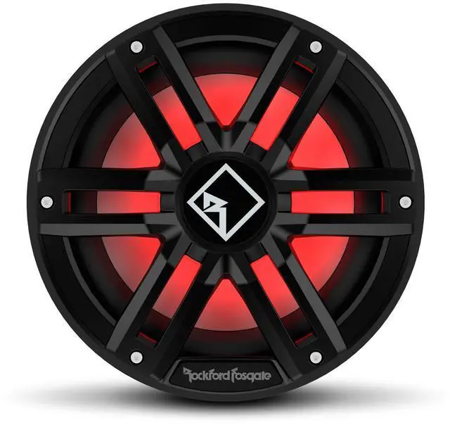 Main image of Rockford Fosgate M2D4-10SB Color Optix 10" DVC 4-Ohm Multicolor LED Lighted Marine Subwoofer for Sealed Enclosure - Black/Stainless
