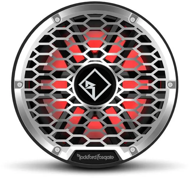 Alt view image 2 of 5 - Rockford Fosgate M2D4-10SB Color Optix 10" DVC 4-Ohm Multicolor LED Lighted Marine Subwoofer for Sealed Enclosure - Black/Stainless