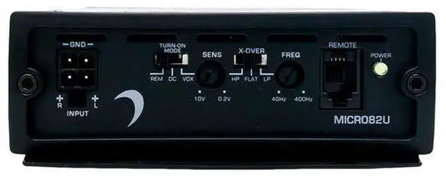 Alt view image 3 of 4 - Diamond Audio MICRO82U Motorcycle 2-Channel Full Range Class D Amplifier, Compatible with Harley Davidson, Bass Knob Included, 200 Watts x 2 @ 4 Ohm, 300 Watts x 2 @ 2 Ohm
