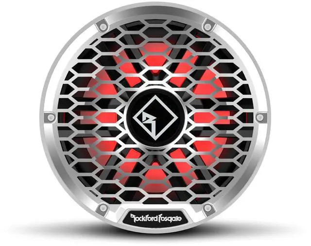 Alt view image 2 of 5 - Rockford Fosgate M2D2-10S Color Optix 10" DVC 2-Ohm Multicolor LED Lighted Marine Subwoofer for Sealed Enclosure - White/Stainless