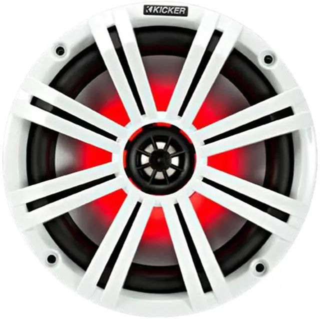 Alt view image 2 of 3 - Kicker 8" White Marine LED Speakers - 2-Pairs of OEM Replacement Speakers