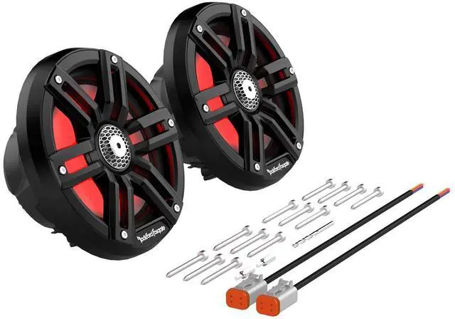 Alt view image 4 of 5 - Rockford Fosgate M2-65B Color Optix 6.5 2-Way Coaxial Multicolor LED Lighted Marine Speakers - Black/Stainless (Pair)