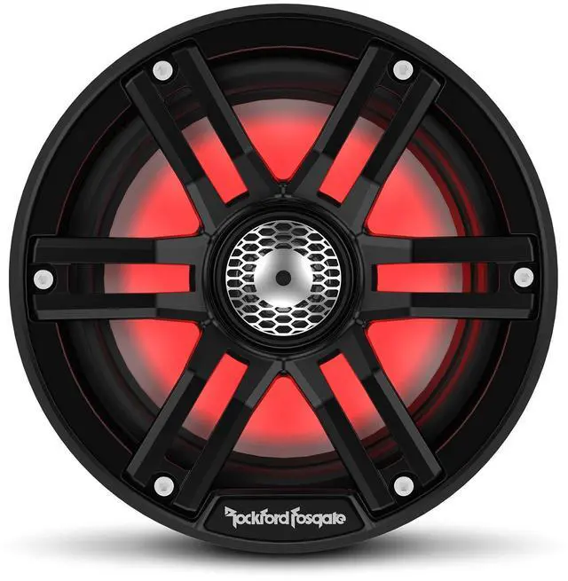 Alt view image 2 of 5 - Rockford Fosgate M2-65B Color Optix 6.5 2-Way Coaxial Multicolor LED Lighted Marine Speakers - Black/Stainless (Pair)