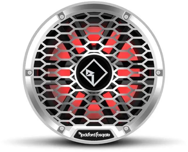 Alt view image 2 of 5 - Rockford Fosgate M2D4-10S Color Optix 10" DVC 4-Ohm Multicolor LED Lighted Marine Subwoofer for Sealed Enclosure -White/Stainless