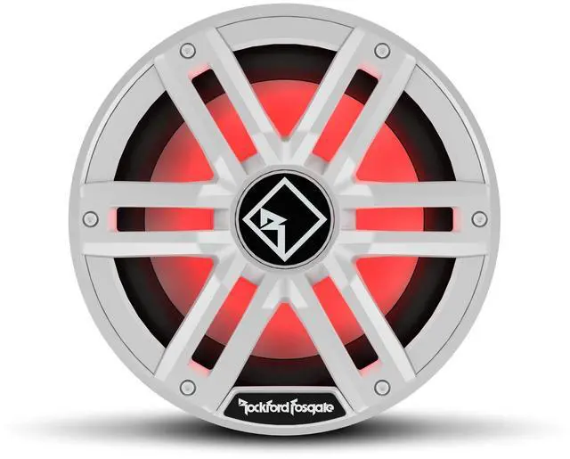 Main image of Rockford Fosgate M2D4-10S Color Optix 10" DVC 4-Ohm Multicolor LED Lighted Marine Subwoofer for Sealed Enclosure -White/Stainless