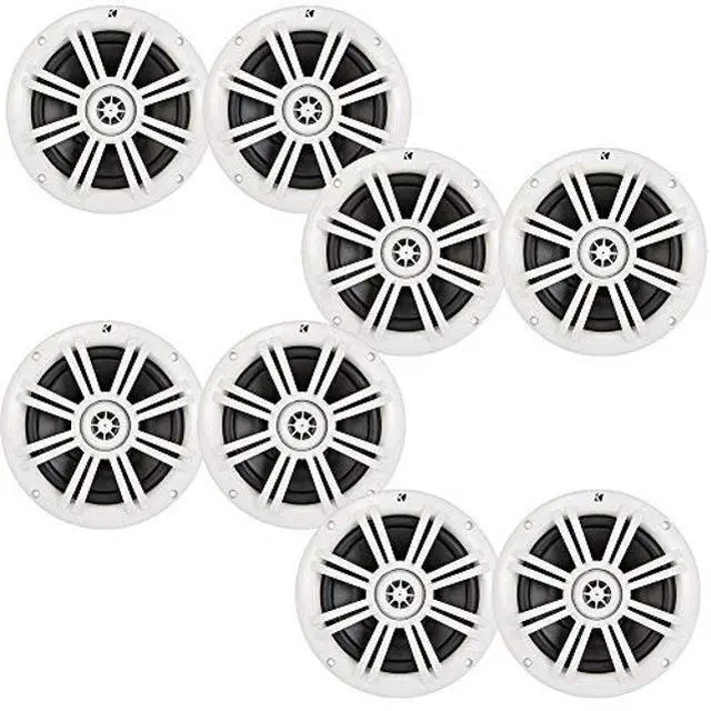 Main image of Kicker White OEM Replacement Marine 6.5" 4 Coaxial speaker Bundle - 8 Speakers