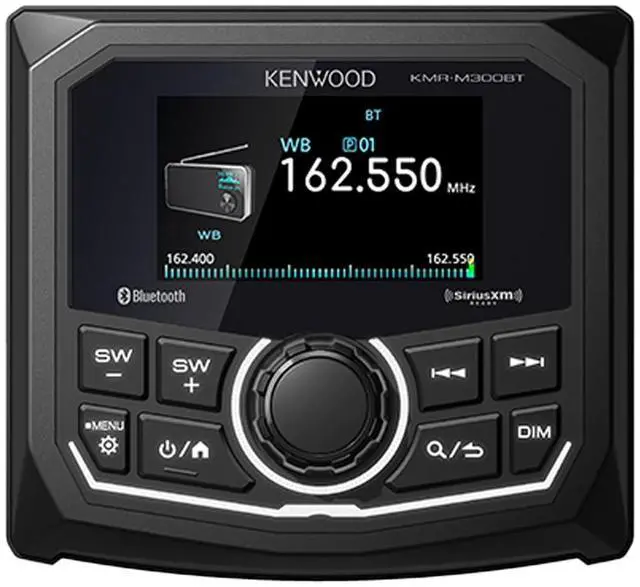 Alt view image 2 of 5 - KENWOOD KMR-M300BT Marine Guage Receiver Weatherproof, 2.7 Inch LCD, Built in Amplifer, Bluetooth, Digital Media MP3 Player, No CD Player, USB Port, AM/FM/Weather Band Tuner, Rear Camera Input