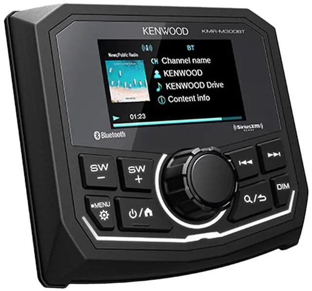 Alt view image 5 of 5 - KENWOOD KMR-M300BT Marine Guage Receiver Weatherproof, 2.7 Inch LCD, Built in Amplifer, Bluetooth, Digital Media MP3 Player, No CD Player, USB Port, AM/FM/Weather Band Tuner, Rear Camera Input