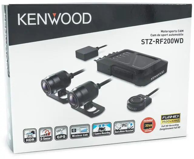 Alt view image 2 of 5 - KENWOOD STZ-RF200WD Motorsports front Two-Camera 1080p Dual Dash Action-Camera System - WiFi, GPS, G-Sensor Loop, 32GB Card - Perfect for Motorcycles, UTV, ATV & Golf Carts