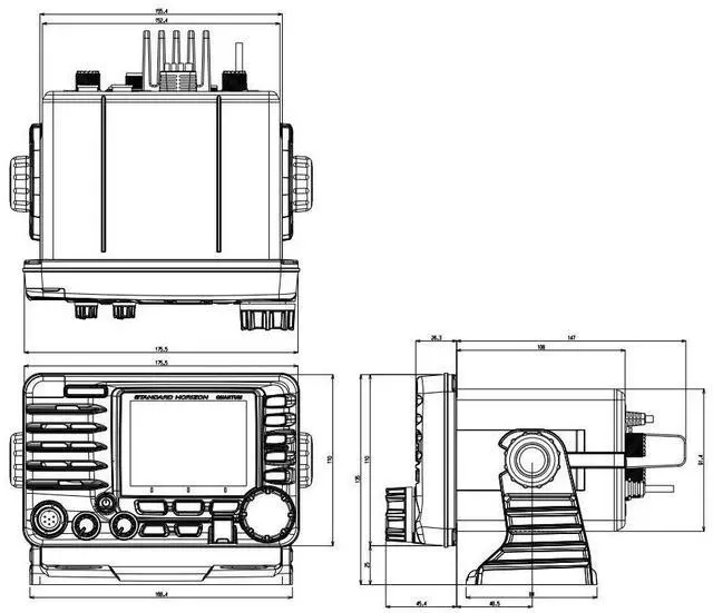 Alt view image 3 of 3 - STANDARD HORIZON GX6000 25W Commercial Grade Fixed Mount VHF, 5