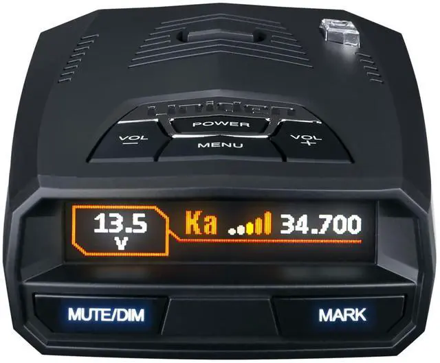 Main image of UNIDEN R4 Extreme Long-Range Laser/Radar Detector, Record Shattering Performance, Built-in GPS w/AUTO Mute Memory, Voice Alerts, Red Light & Speed Camera Alerts, Multi-Color OLED Display, Black