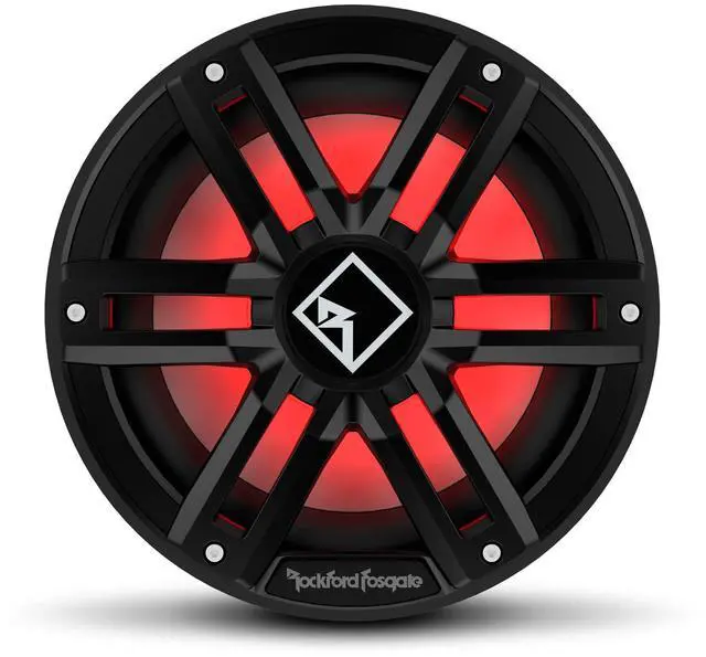 Main image of Rockford Fosgate M2D2-10IB Color Optix 10" DVC 2-Ohm Infinite Baffle Multicolor LED Lighted Marine Subwoofer - Black/Stainless