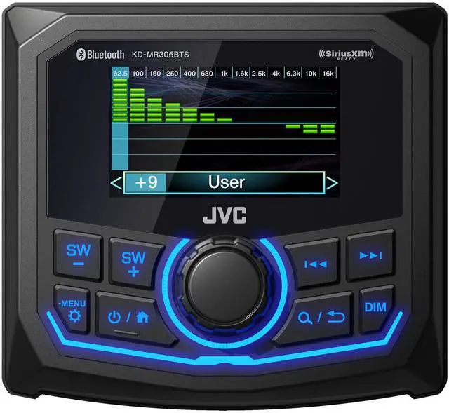 Alt view image 2 of 4 - JVC KD-MR305BTS Marine Guage Receiver Weatherproof, 2.7 Inch LCD, Built in Amplifer, Bluetooth, Digital Media MP3 Player, No CD Player, USB Port, AM/FM/Weather Band Tuner, Rear Camera Input