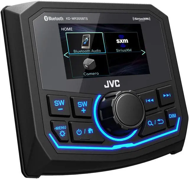 Alt view image 3 of 4 - JVC KD-MR305BTS Marine Guage Receiver Weatherproof, 2.7 Inch LCD, Built in Amplifer, Bluetooth, Digital Media MP3 Player, No CD Player, USB Port, AM/FM/Weather Band Tuner, Rear Camera Input
