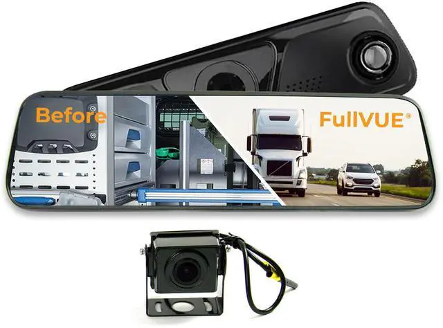 Main image of Brandmotion Commercial FullVUE Mirror and Camera System FVMR-1150 | Front Dash Cam and Rear View Camera Always On Recording | Touch Screen Mirror | Night Vision | G-Shock Sensor | Reverse Backup