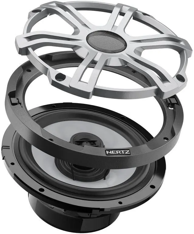 Alt view image 2 of 5 - Hertz HEX Series HEX-65-S-LD-G 6.5" 4-Ohm Marine Coax Set with RGB LEDs