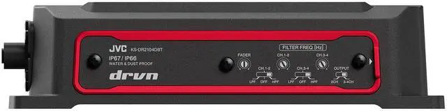 Alt view image 4 of 5 - JVC KS-DR2104DBT Compact 4-Channel 600 Watt Car Amplifier with Bluetooth Streaming. Built for Marine, ATV and Powersport Applications. Waterproof, Dustproof, Rust Proof and Vibration Proof