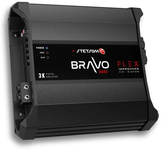 Alt view image 2 of 5 - Stetsom Bravo BASS Flex 3K Mono Class D Car Audio Amplifier, Auto Impedance System 0.5 to 2 Ohms, Monoblock, 3000W RMS at Variable Impedance 0.5, 1, 2 Ohm, 3000x1, Smart Multi-impedance Subwoofers Amp