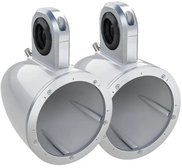 Main image of Kicker 12KMTESW Pair of Wake Tower/Roll Bar Speaker Enclosures, White