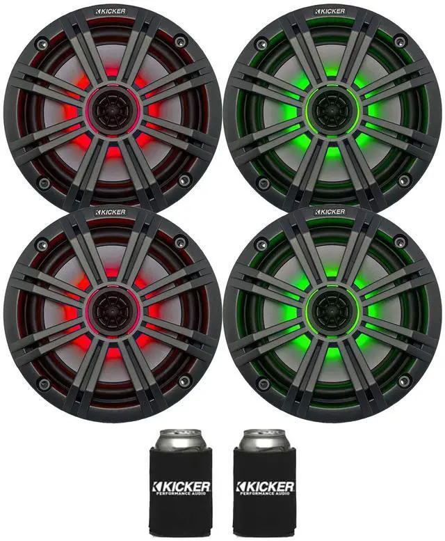 Main image of KICKER 6.5" Charcoal LED Marine Speakers (Qty 4) 2 Pairs of OEM Replacement Speakers