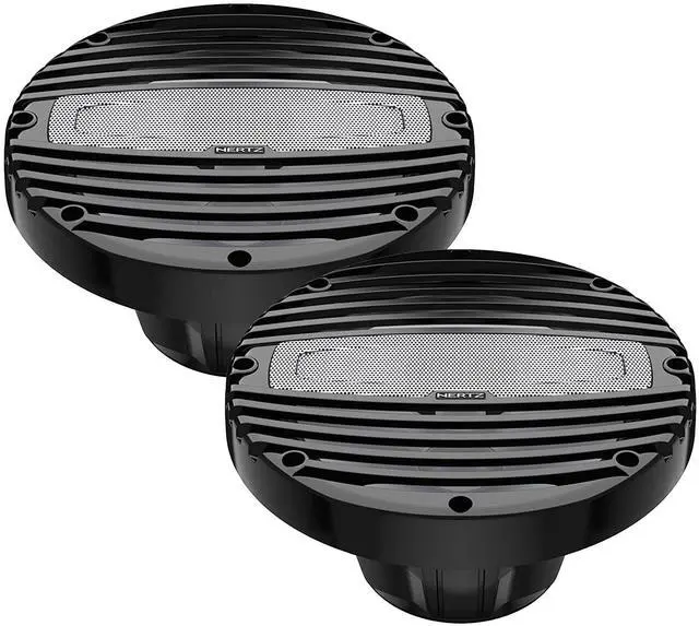 Main image of Hertz HMX-8-LD 8" 4-Ohm Marine Coaxial Speakers - RGB LED Lights & Black Grilles (Pair)