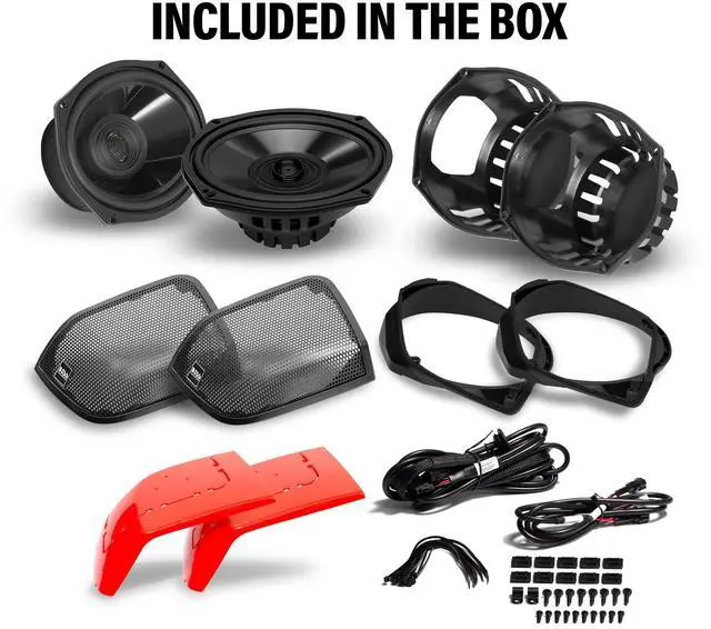 Alt view image 5 of 5 - BOSS Audio Systems BHD14 Harley Davidson 6 x 9 Inch Saddlebag Speaker Kit  Fits Select 2014+ Road Glide and Street Glide Motorcycles, 300 Watts of Power Per Pair, Full Range, 2 Way, Sold in Pairs
