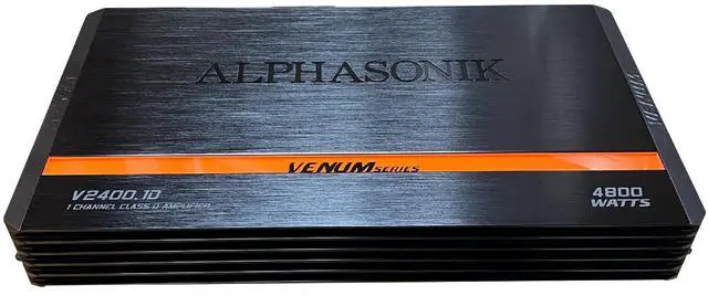 Alt view image 2 of 5 - Alphasonik V2400.1D Venum Series 4800 Watts Max Monoblock Car Amp with Power Plant Chip 4-Way Protection Circuitry 1-Channel Subwoofer Class-D Amplifier with Remote Bass Boost Control Knob Included